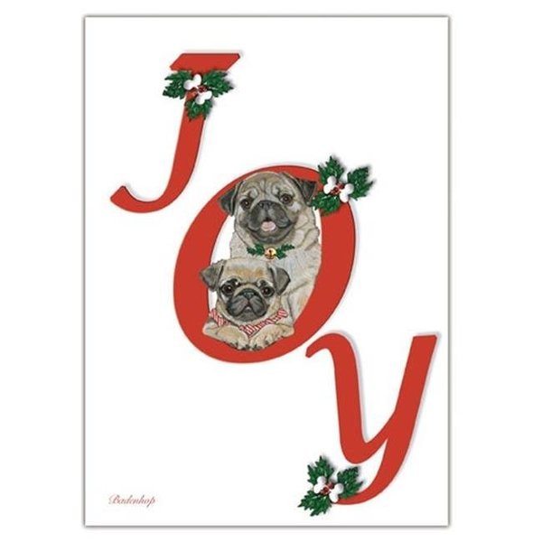 Pipsqueak Productions Pipsqueak Productions C579 Pug Joy Christmas Boxed Cards - Pack of 10 C579